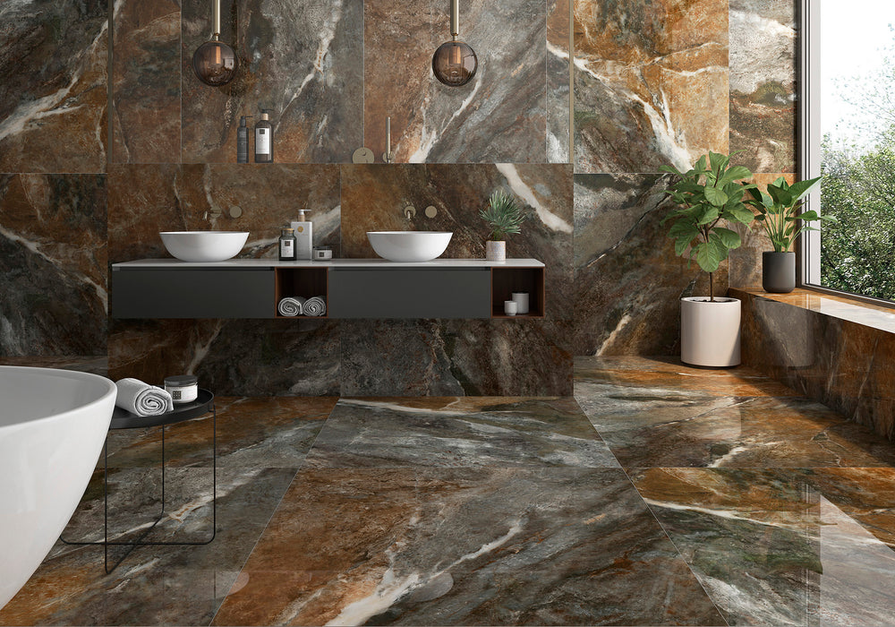 Bodenfliese Amazona Braun Super Poliert 60x120