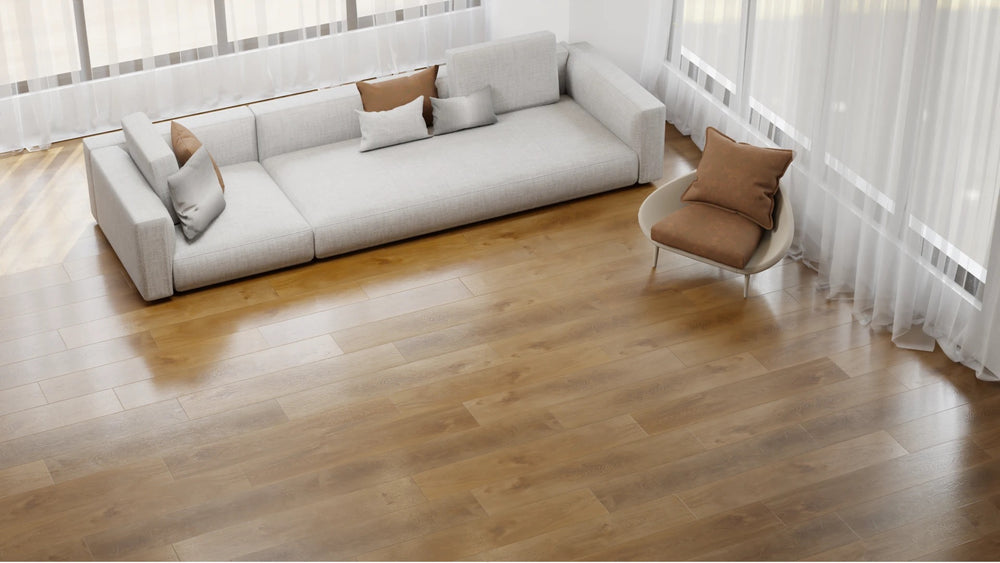 Klick Vinylboden Rigid Eiche Herbstgold mit Trittschall