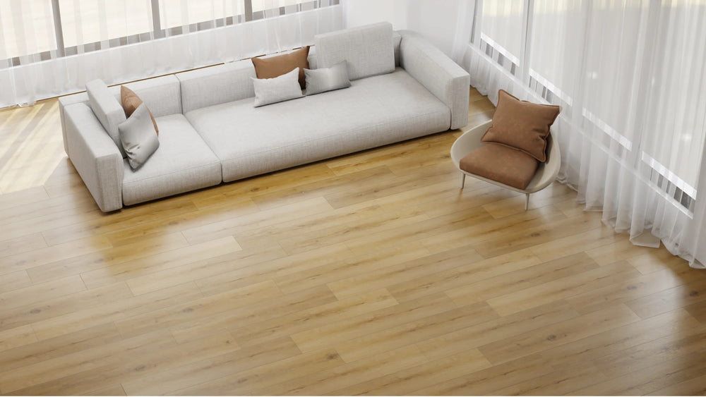 Klick Vinylboden Rigid Eiche Champagner mit Trittschall